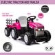 preview thumbnail 4 of 6, Kids' Electric Excavator Vehicle: Pink 12V Toy Tractor with Trailer and Music