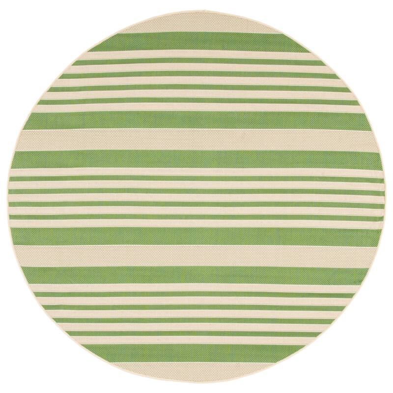 SAFAVIEH Courtyard Orsi Indoor/ Outdoor Waterproof Area Rug - 7'10" Round - Green/Beige