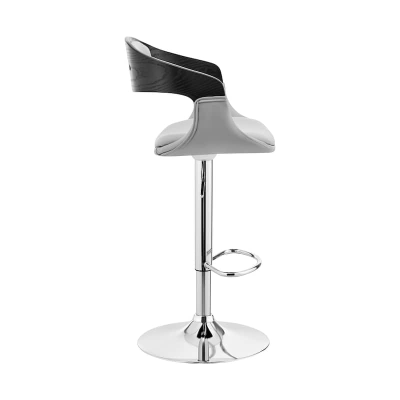 43” Adjustable Height Contemporary Kitchen Counter Bar Chair with Upholstered Seat and Iron Frame - 43”H x 20”W x 19”D