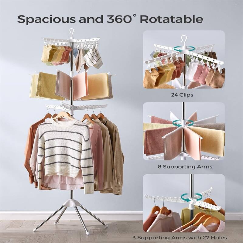 Clothes Drying Rack, 59-Inch Folding Laundry Drying Rack