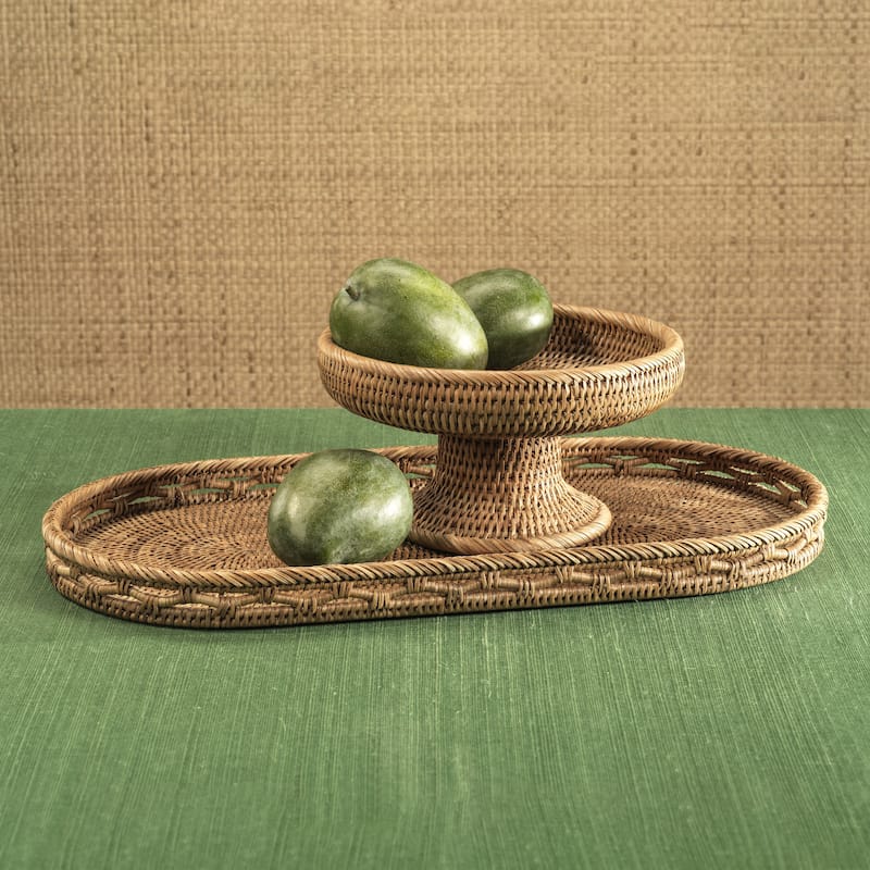 Heritage Weave Rattan Artistry Serving Tray