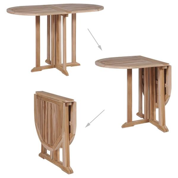 Shop Vidaxl 5 Piece Folding Outdoor Dining Set Solid Teak Wood