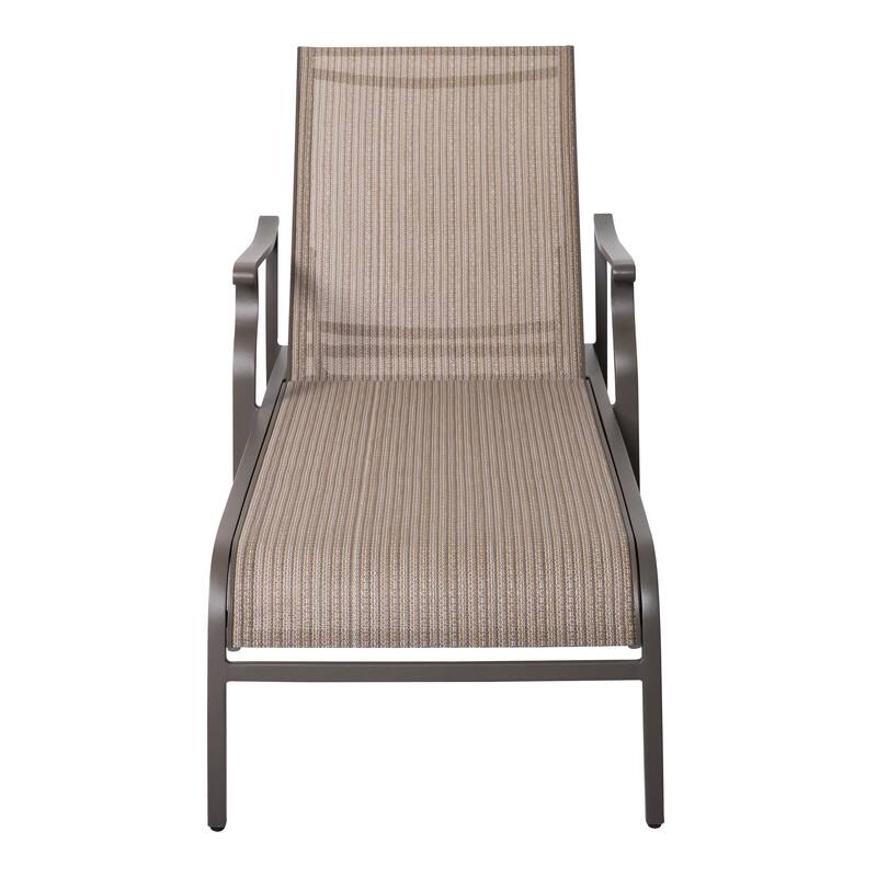 Patio Time 2 Pieces Lounge Chair with 6-Position Adjustable Backrest, Brown