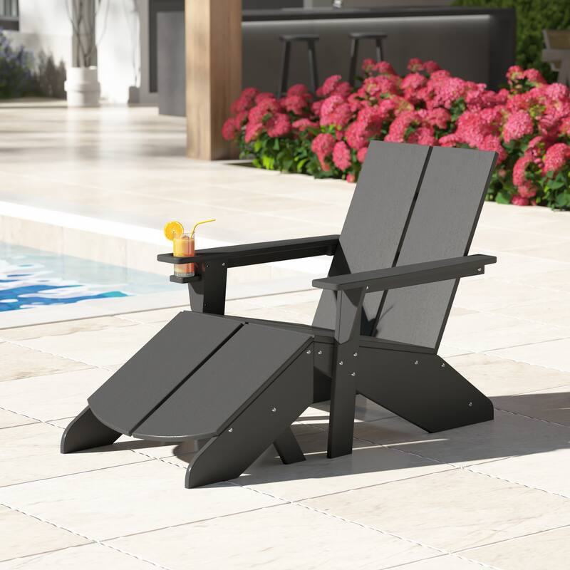 Coastin Modern Poly Adirondack Chair With Ottoman