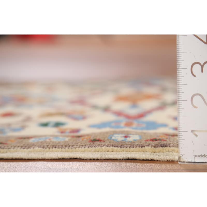 All-Over Floral Kazak Oriental Foyer Rug Hand-Knotted Wool Carpet - 2'0" x 3'0"