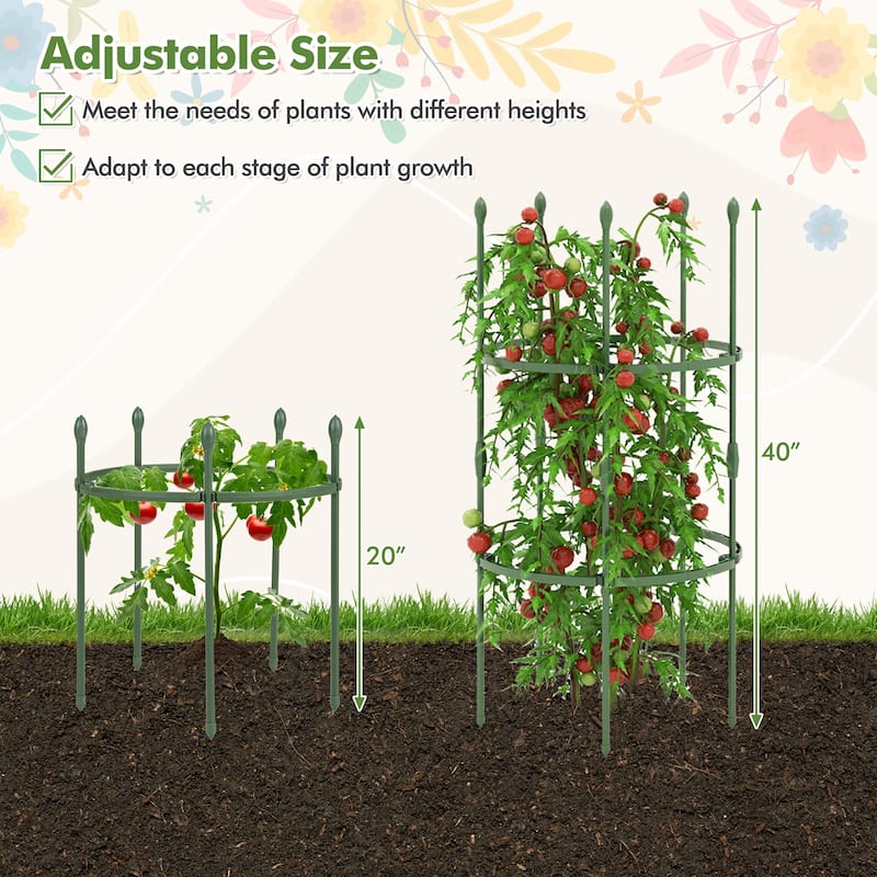 Gymax 3-Pack Garden Tomato Trellis 40'' Plant Support Cage w/