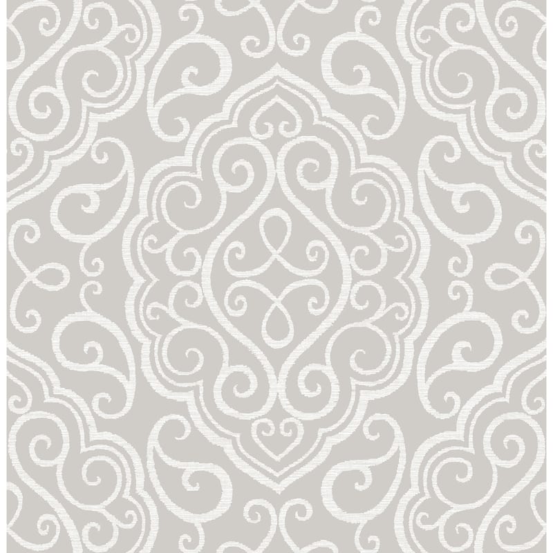 A-Street Prints Heavenly Taupe Damask Wallpaper