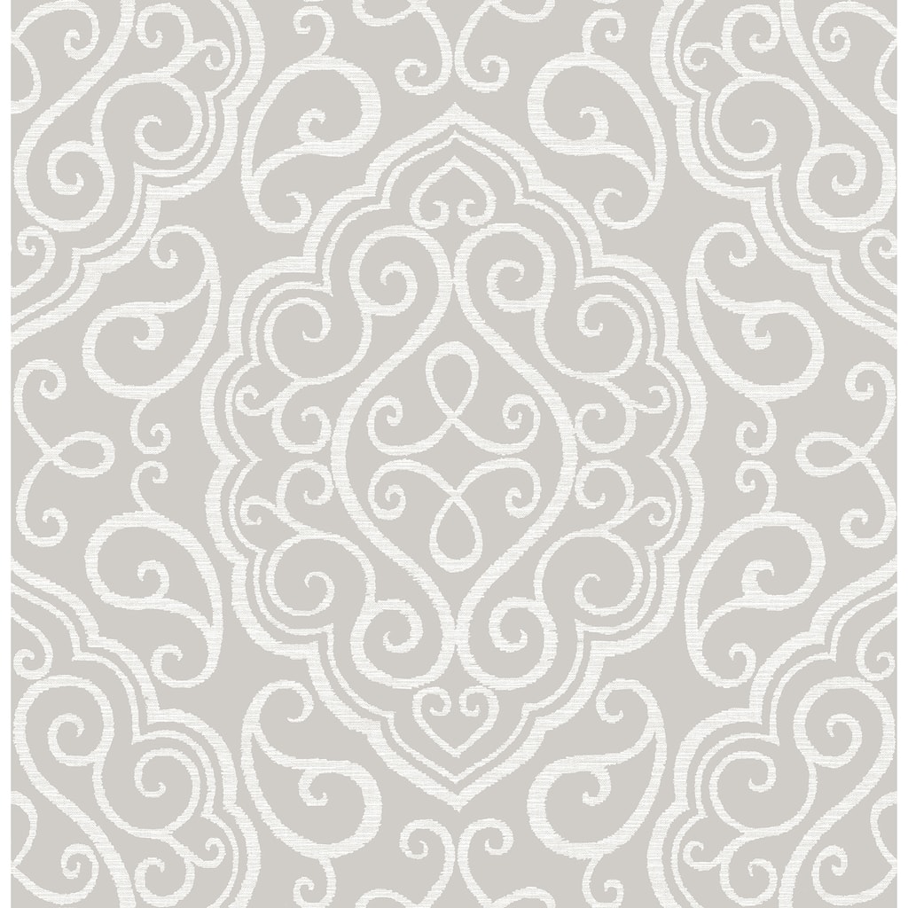 A-Street Prints Heavenly Taupe Damask Wallpaper