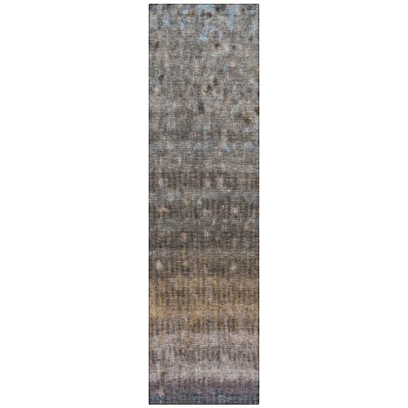 Machine Washable Indoor/ Outdoor Abstract Ombre Chantille Rug