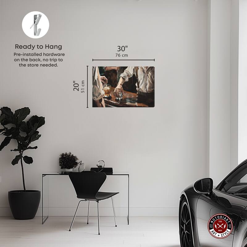 Notoriart Together For Drinks Gallery Wrapped Bar Cart Art For Men