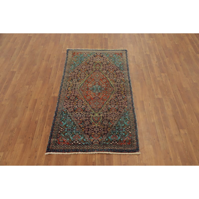 Hand Knotted Oriental 100% Wool Carpet Traditional Medallion Greys & Charcoal Tabriz Area Rug - 6' 3'' X 3' 2''