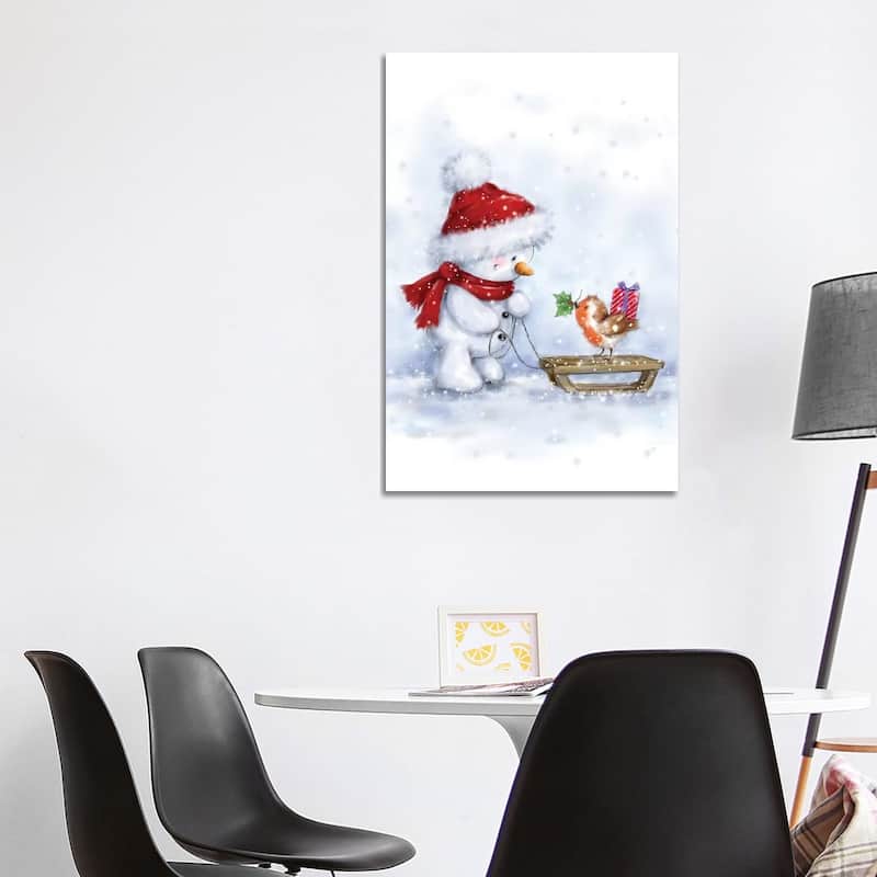 iCanvas "Snowman and Robin IV" by MAKIKO Canvas Print - 40x26x1.5