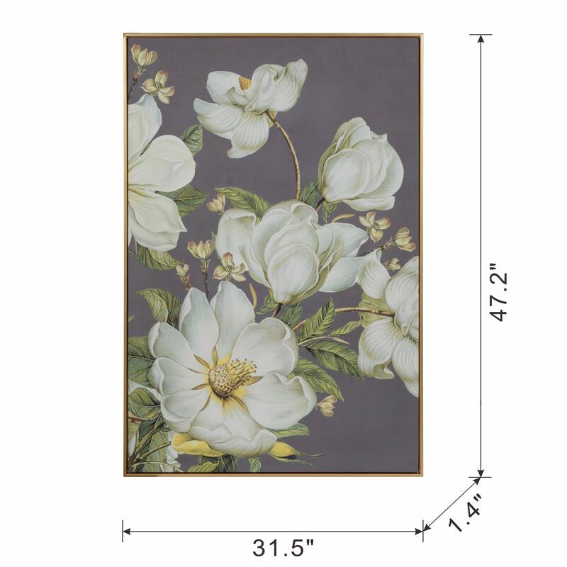 Modern Botanical Floral Prints Wall Decor with Gold Frame, for Living Room Dining Room Bedroom Hallway