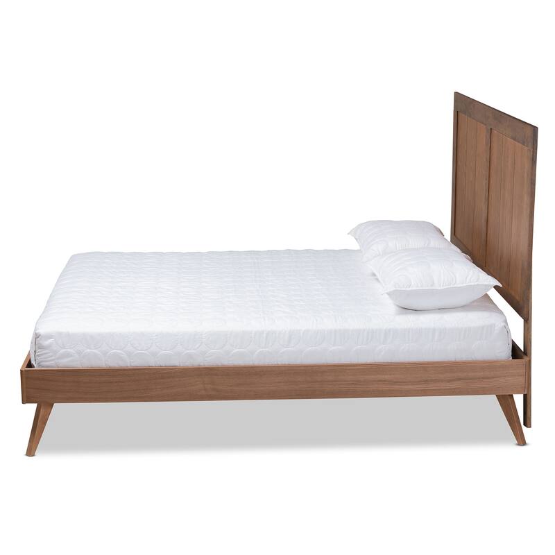 Amira Transitional Ash Walnut Finished Wood Platform Bed