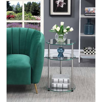 Convenience Concepts Designs2Go Classic Glass 3 Tier Round Table