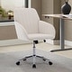 preview thumbnail 11 of 60, Velvet Home Office Chair, Ergonomic Swivel Study Desk Chair, Upholstered Vanity Chair with Backrest Seat and Metal Base Beige