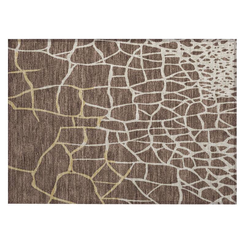 Machine Washable Indoor/ Outdoor Abstract Webby Chantille Rug
