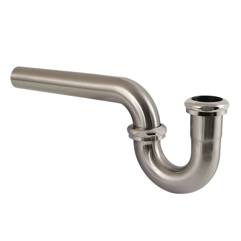 Kingston Brass Made To Match 1-1/4 Inch Decor P-Trap without Flange, 12-7/8 Inch Length, 18 Gauge - Brushed Nickel
