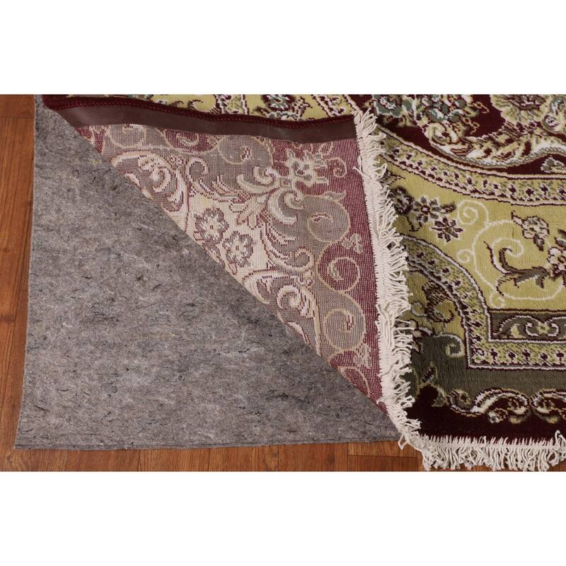 Victorian Style Kashan Turkish Area Rug Machine Made Floral Red Carpet - 6'9" x 9'10"