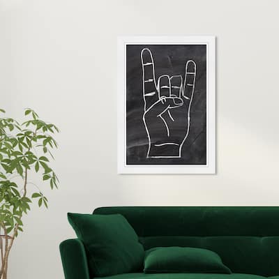 Wynwood Studio 'Rock On' Symbols and Objects Black Wall Art Framed Print