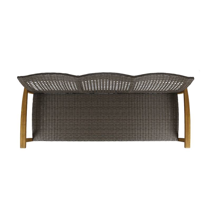 1-Piece Acacia Wood Patio Sofa