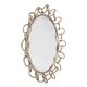 preview thumbnail 3 of 4, Allan Andrews Champagne Gold Iron Framed Round Wall Mirror - 32"D