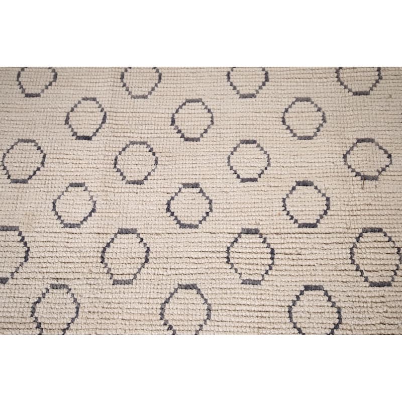 All-Over Trellis Moroccan Modern Area Rug Handmade Wool Carpet - 7'0"x 10'10"