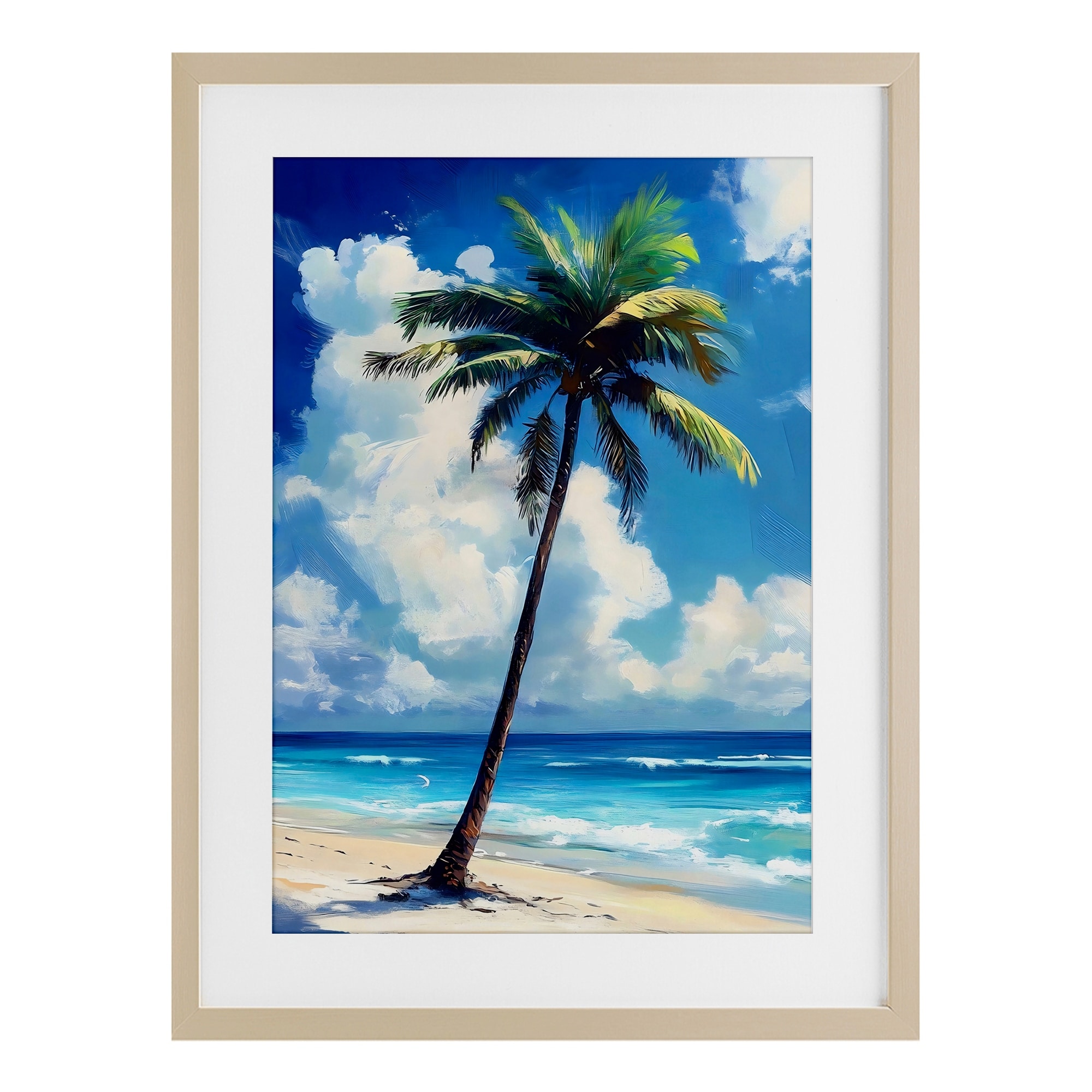 Stupell Single Coastal Palm in Summer Under Glass Framed Design By LSR Design Studio