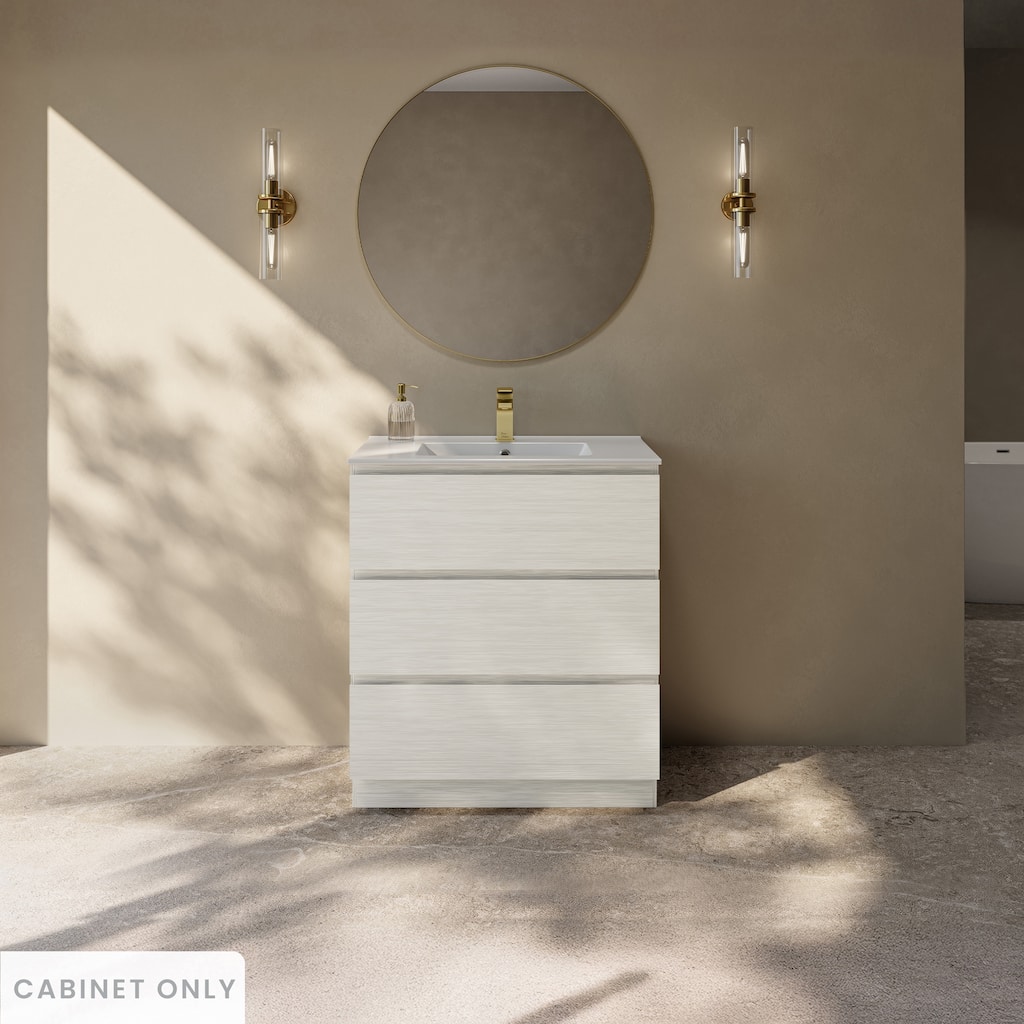 Liberte 30" Freestanding Bathroom Vanity Cabinet Without Top In White Oak - 30