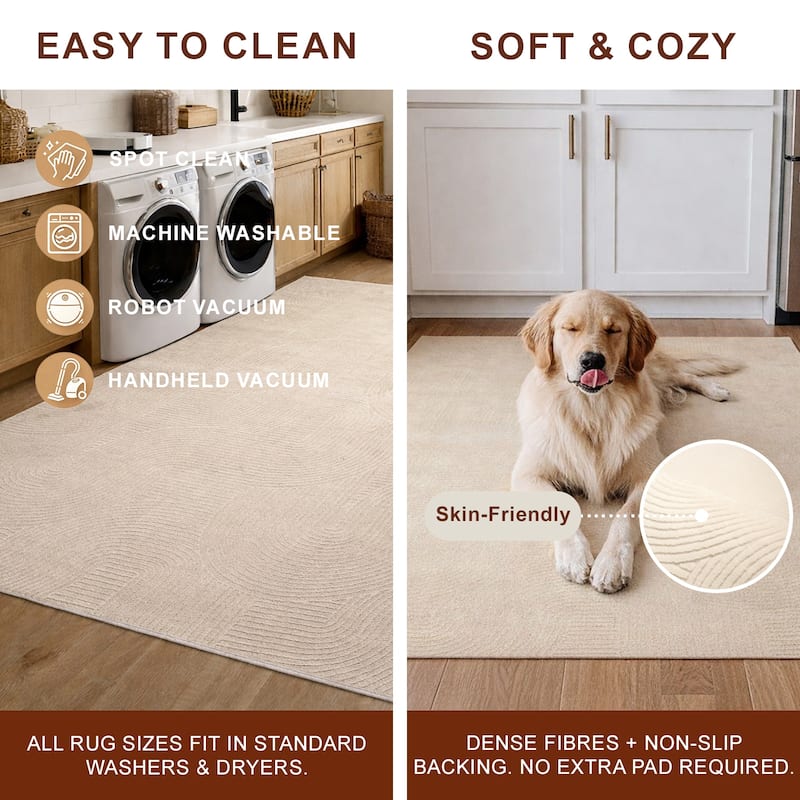 ECARPETGALLERY Elion Modern Machine Washable Area Rug