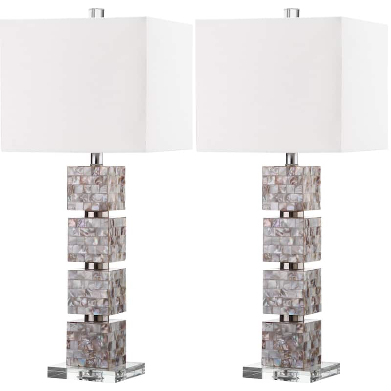 SAFAVIEH Lighting 31-inch Rafferty Cream Table Lamp (Set of 2) - 13"x13"x29"