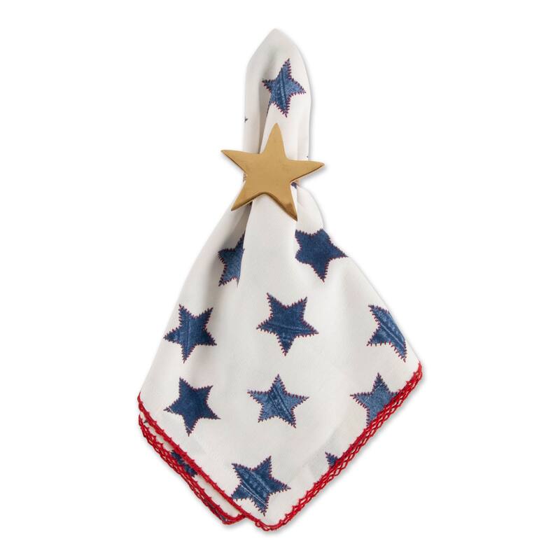 DII Antique Blue Stars With Embroidered Edge Napkin (Set of 6)
