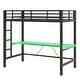 preview thumbnail 5 of 64, Gaming Loft Bed with RGB LED Light & USB Charge Station, Metal Loft Bed Frame w/Built-in Desk & Full-Length Guardrails