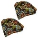 preview thumbnail 17 of 23, 19-inch Rounded Back Indoor/Outdoor Chair Cushions (Set of 4) - 19" x 19" Annie Chocolate