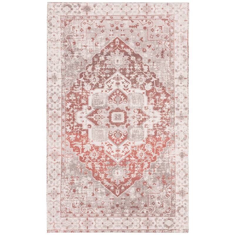 SAFAVIEH Handmade Saffron Karley Traditional Tribal Ivory/Rust Cotton Rug