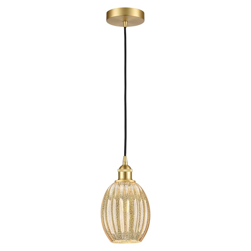 Innovations Lighting Endless Possibilities Edison - Preston - 1 Light 6" Bulb Shade Cord Hung Mini Pendant - Mercury/Satin Gold