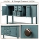 preview thumbnail 34 of 61, Vintage Elegant Style Buffet Sideboard Console Table with 4 Storage Drawers, 2 Cabinets & Bottom Shelf (Antique Gray)