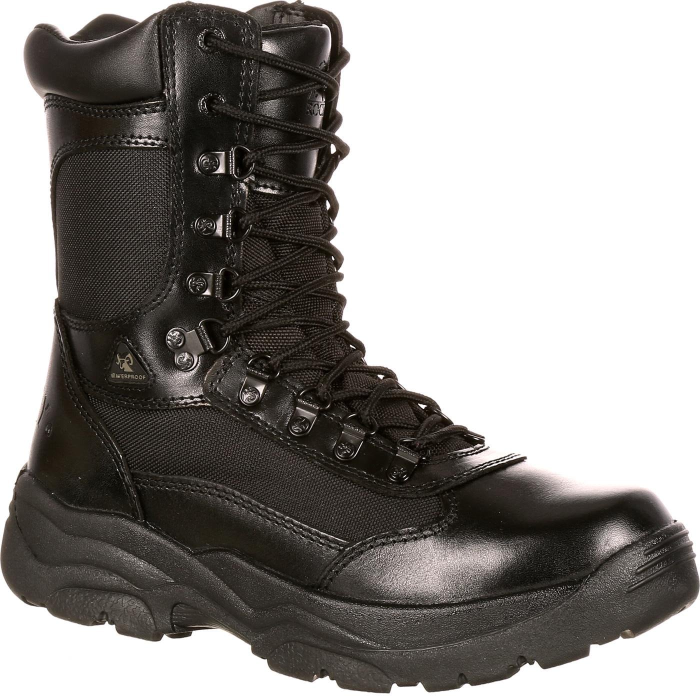 black waterproof work boots