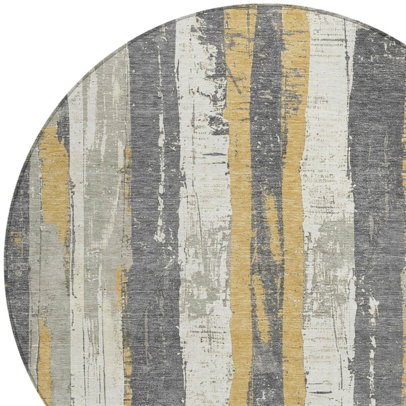 HomeRoots Striped Transitional Rectangle Outdoor Rug