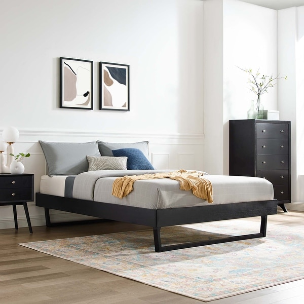 ビリービーブラウン Billie Full Wood Platform Bed Frame - On Sale - Bed Bath