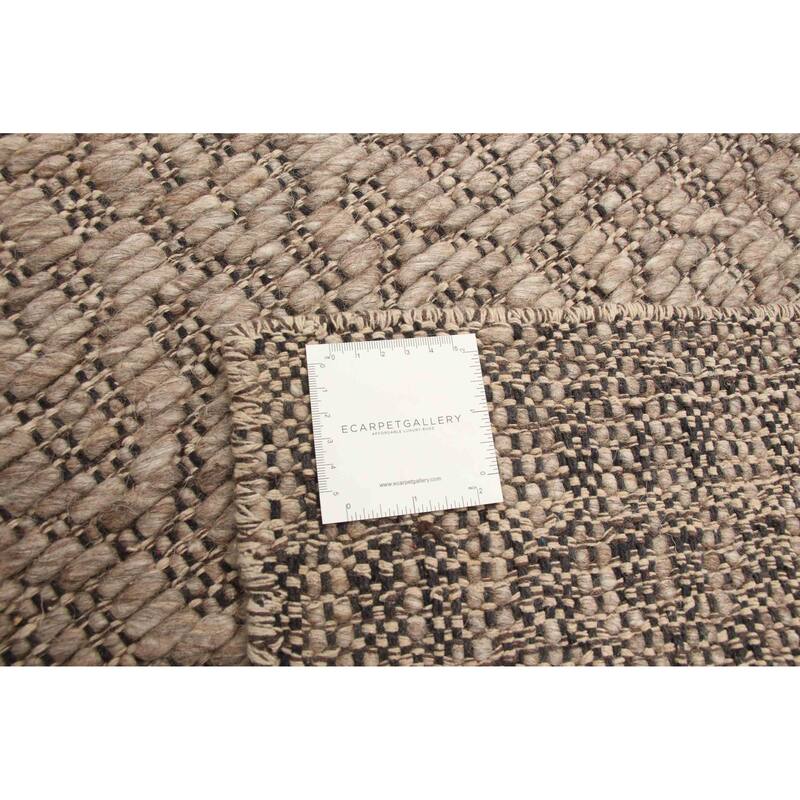 ECARPETGALLERY Braid weave Sienna Brown Wool Rug - 5'3 x 7'5