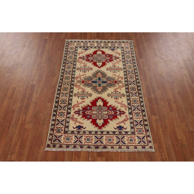 Kazak Oriental Accent Rug Hand-Knotted Wool Carpet - 3'10" x 6'1"