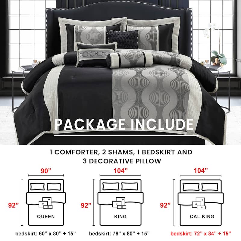 Nanshing Daniella 7-Piece Modern Geometric Comforter Set