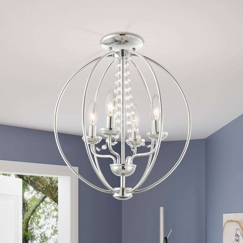 Livex Lighting 4-light Chandelier, 40914-05 - 15" DIA 17" H