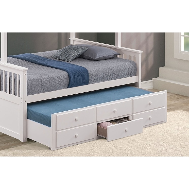 Twin-over-Full Wood Bunk Bed with Underbed Drawers