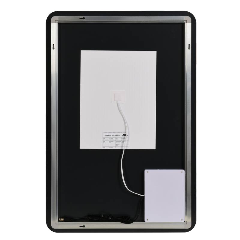 GDFStudio - Meridian Modern Rectangular Backlit Bathroom Wall Mirror, Adjustable LED Lighted, Memory & Aniti-Fog Function
