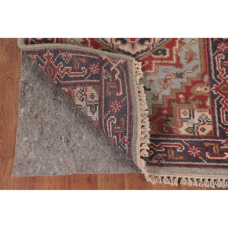 Light Blue Heriz-Serapi Oriental Runner Rug Wool Carpet - 2'6"x 9'10"