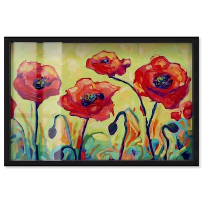 Red Poppy Field II Shadowbox by Art Remedy