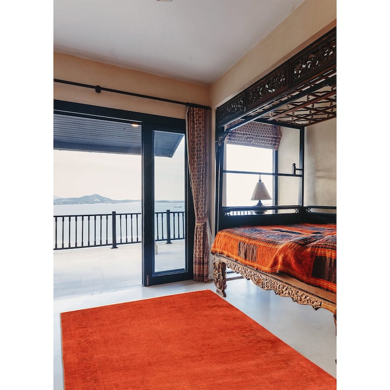 ECARPETGALLERY Hand-knotted Vibrance Dark Copper Wool Rug - 6'0 x 8'6
