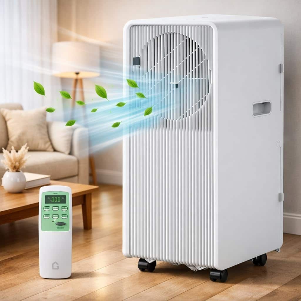 14000 BTU Drainage-Free Portable Air Conditioner, 3-in-1 AC Unit for Indoor Rooms & Bedroom, 225-300 Sq. Ft